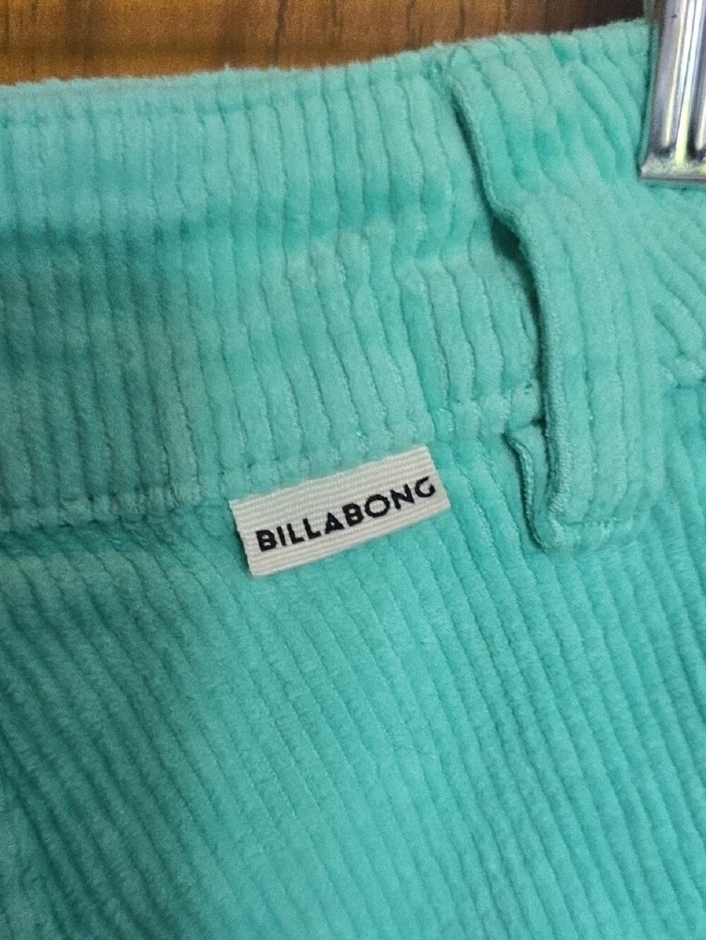 Billabong High-Waisted Turquoise Corduroy Shorts - Picture 3 of 4